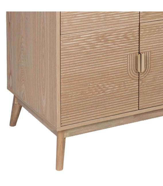 Armario ropero de madera natural con metal dorado estilo art déco 7