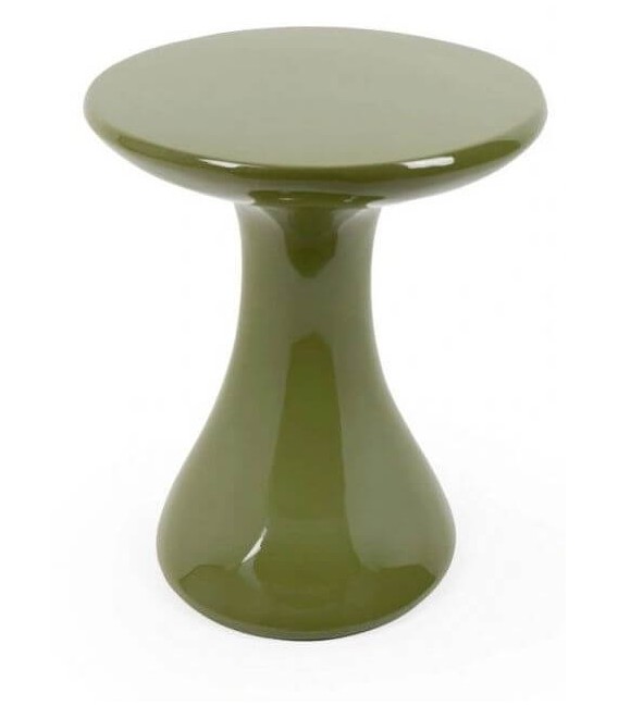 Mesita auxiliar de madera DM lacada en verde brillo estilo moderno 2