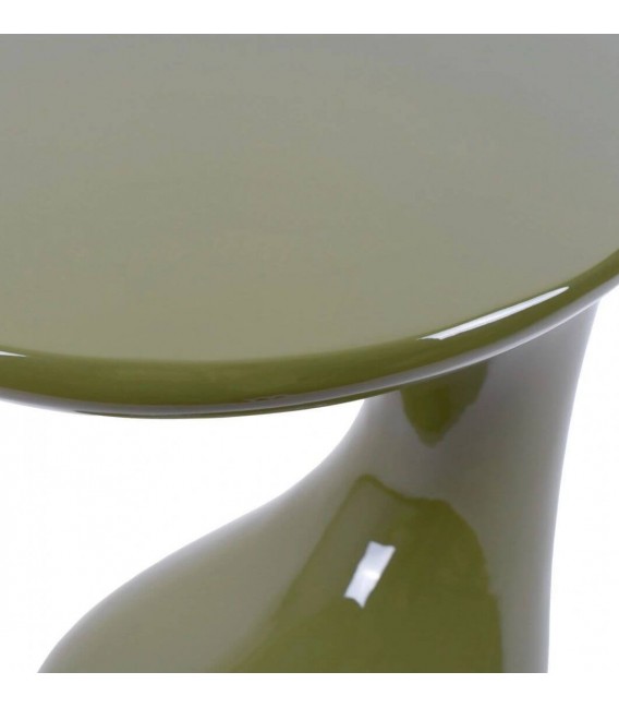 Mesita auxiliar de madera DM lacada en verde brillo estilo moderno 3