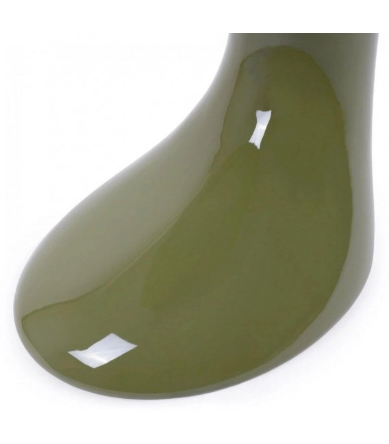 Mesita auxiliar de madera DM lacada en verde brillo estilo moderno 4