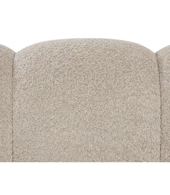 Sofá de 3 plazas tapizado en pelo corto beige estilo contemporáneo 4