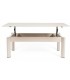 Mesa de centro rectangular elevable porcelánico travertino metal beige 3