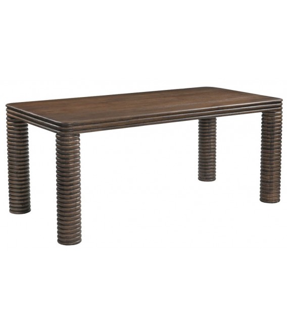 Mesa de comedor rectangular de madera de mango en nogal oscuro