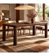 Mesa de comedor rectangular de madera de mango en nogal oscuro Mdmhogar