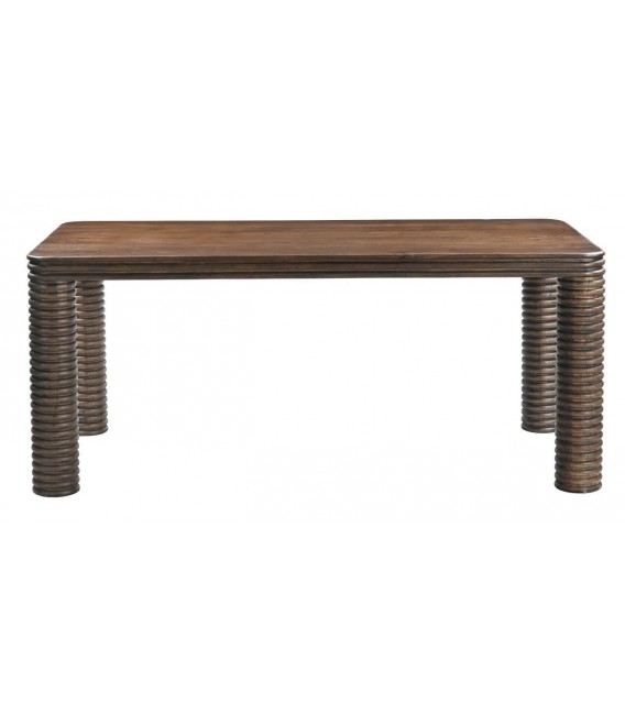 Mesa de comedor rectangular de madera de mango en nogal oscuro 1
