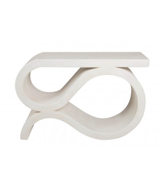 Consola de entrada en blanco roto mate de estilo ibicenco moderno1