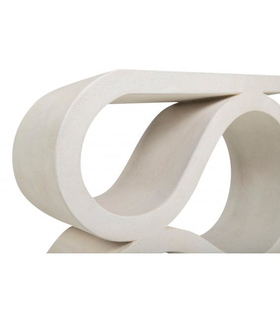 Consola de entrada en blanco roto mate de estilo ibicenco moderno 3