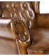 Sillón de orejas grande de piel natural marrón coñac estilo clásico 4