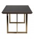Mesa de comedor rectangular XL de fresno nogal oscuro y metal dorado 2