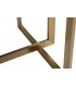 Mesa de comedor rectangular XL de fresno nogal oscuro y metal dorado 5