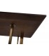 Mesa de comedor rectangular XL de fresno nogal oscuro y metal dorado 4
