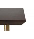 Mesa de comedor rectangular XL de fresno nogal oscuro y metal dorado 3