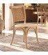 Silla de comedor de madera de olmo y fibras trenzadas estilo boho Mdmhogar