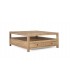 Mesa de centro cuadrada grande de madera maciza de mindi estilo boho 1