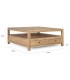 Mesa de centro cuadrada grande de madera maciza de mindi estilo boho 4