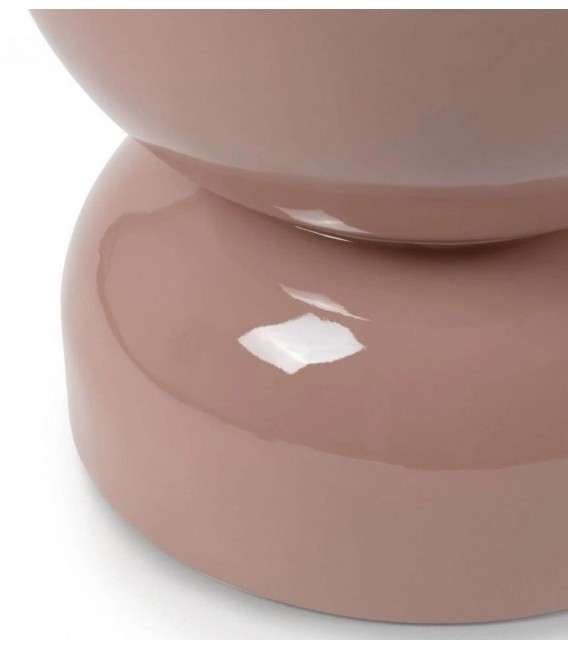 Mesita auxiliar redonda lacada en color maquillaje brillo moderna 4
