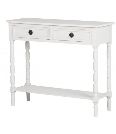 Consola de entrada pequeña blanca con cajones de estilo clásico