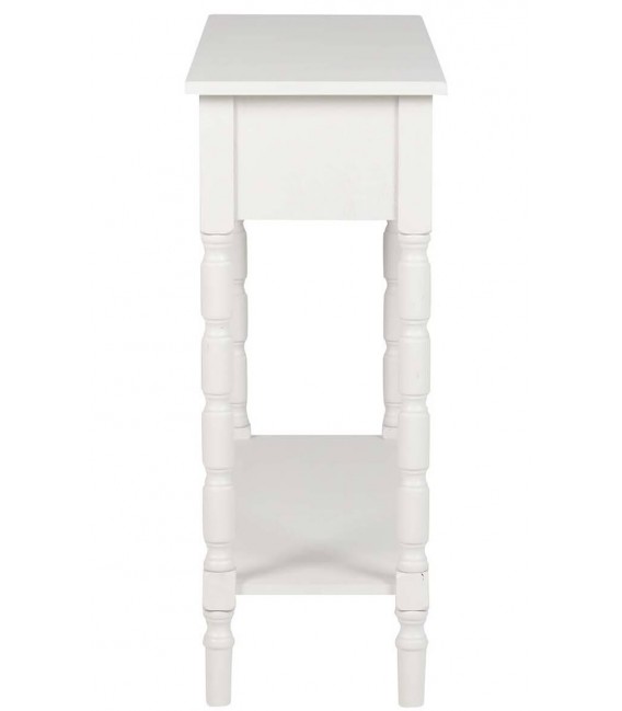 Consola de entrada pequeña blanca con cajones de estilo clásico 3