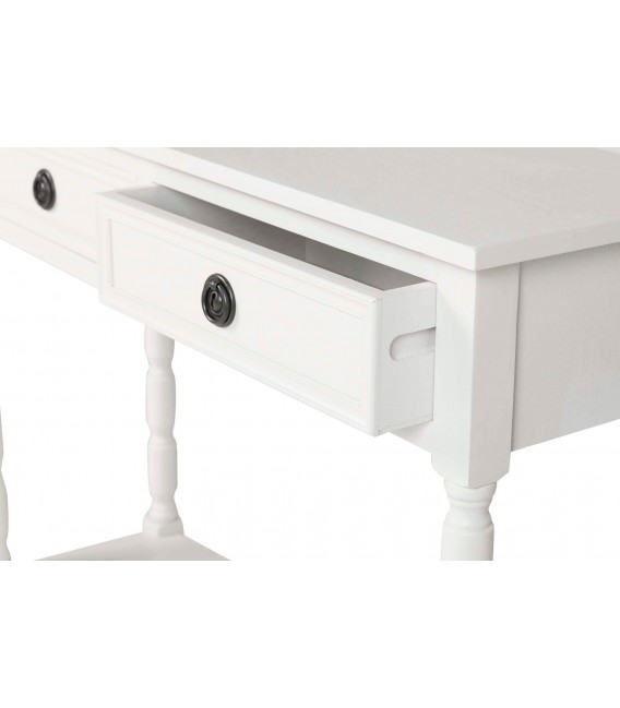 Consola de entrada pequeña blanca con cajones de estilo clásico 4