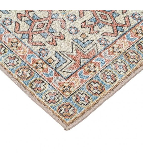 Alfombra rectangular grande oriental vintage beige multicolor