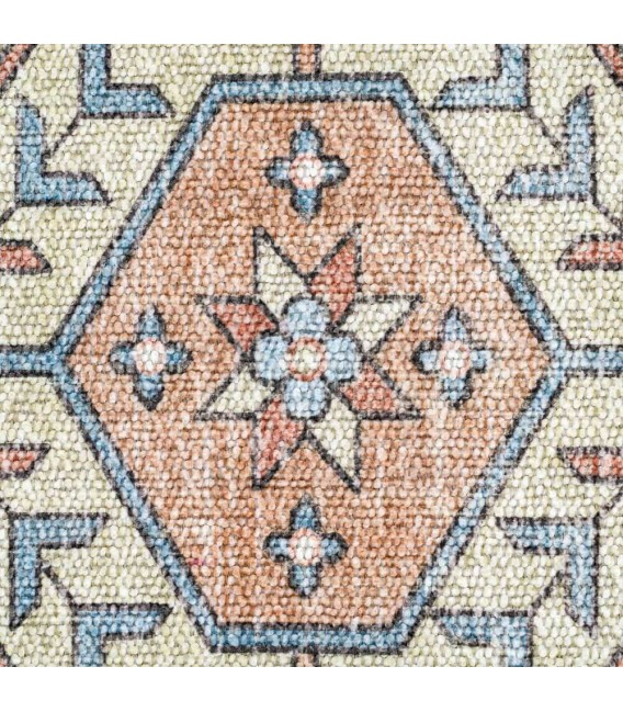 Alfombra rectangular grande oriental vintage beige multicolor 1