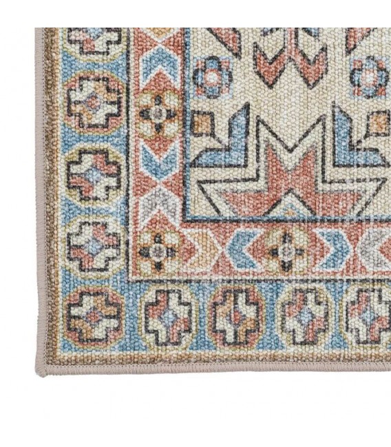 Alfombra rectangular grande oriental vintage beige multicolor 2