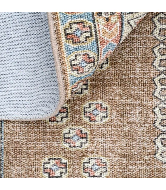 Alfombra rectangular grande oriental vintage beige multicolor 3