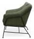 Butaca cómoda tapizada verde oliva y metal negro contemporánea 2