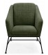 Butaca cómoda tapizada verde oliva y metal negro contemporánea 1