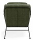 Butaca cómoda tapizada verde oliva y metal negro contemporánea 3