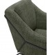 Butaca cómoda tapizada verde oliva y metal negro contemporánea 4
