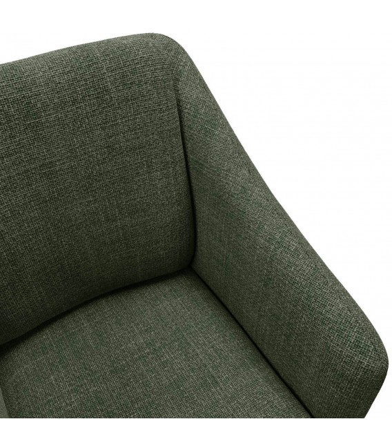 Butaca cómoda tapizada verde oliva y metal negro contemporánea 5
