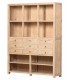 Estantería XXL madera maciza de olmo cajones natural estilo oriental