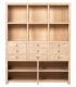 Estantería XXL madera maciza de olmo cajones natural estilo oriental 1