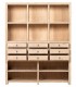 Estantería XXL madera maciza de olmo cajones natural estilo oriental 2