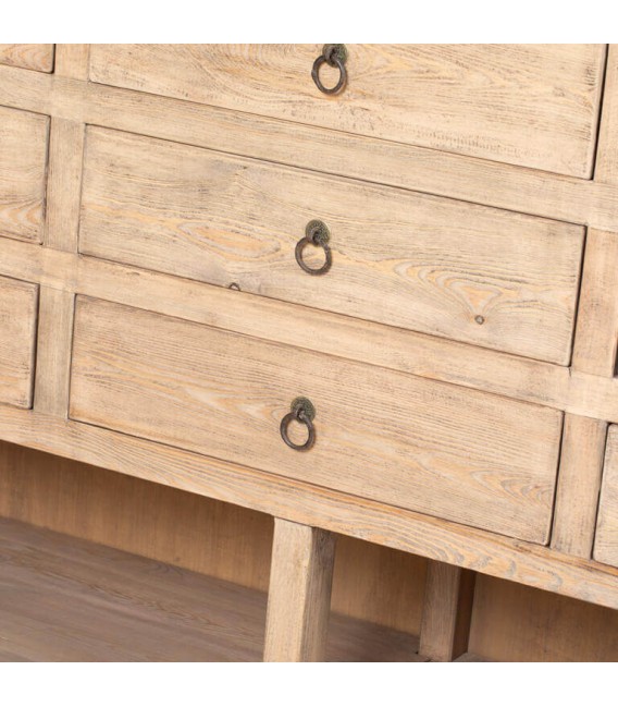 Estantería XXL madera maciza de olmo cajones natural estilo oriental 3