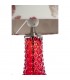 Lámpara de sobremesa alta cristal rojo pantalla estampada clasica1