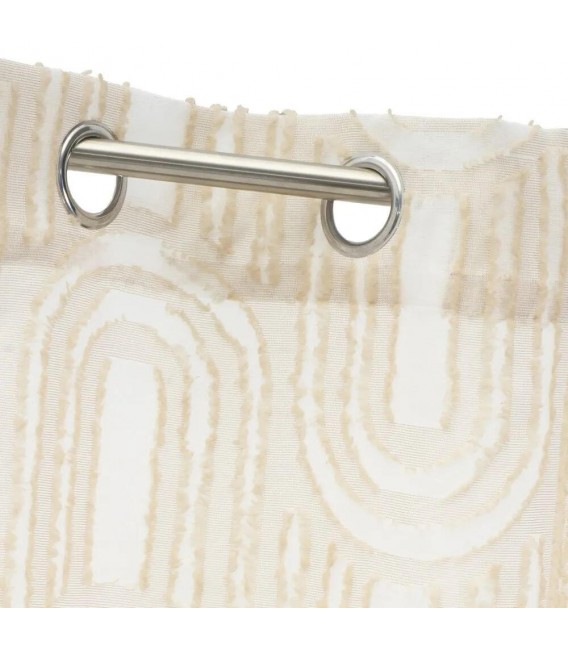 Set de 2 visillos bordados blanco y beige estilo vintage 1