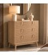Cómoda pequeña madera natural dorado estilo art decó Mdmhogar