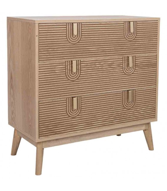 Cómoda pequeña madera natural dorado estilo art decó