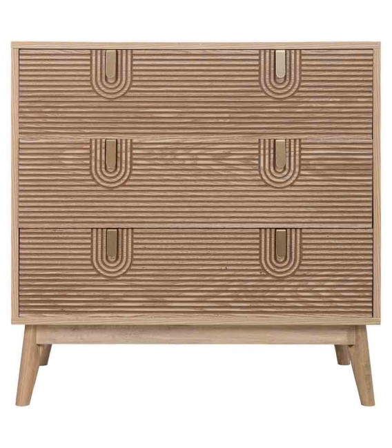 Cómoda pequeña madera natural dorado estilo art decó 1