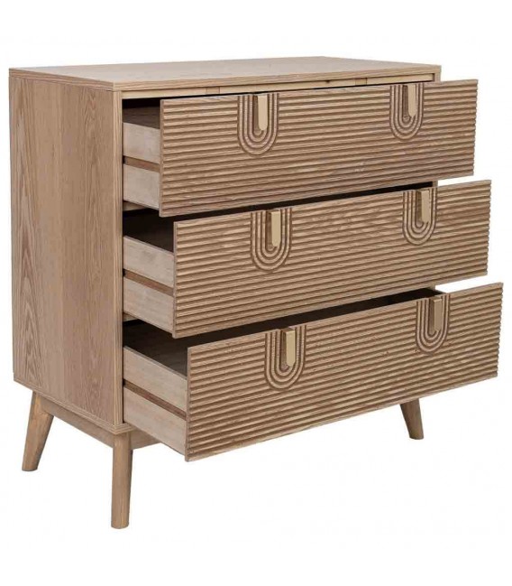 Cómoda pequeña madera natural dorado estilo art decó 2