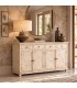 Aparador de madera maciza de mango beige decapado estilo boho Mdmhogar