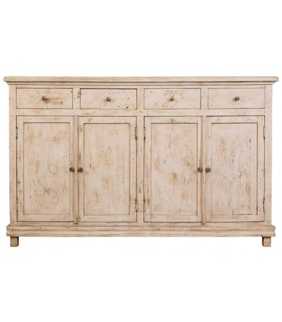 Aparador de madera maciza de mango beige decapado estilo boho 2