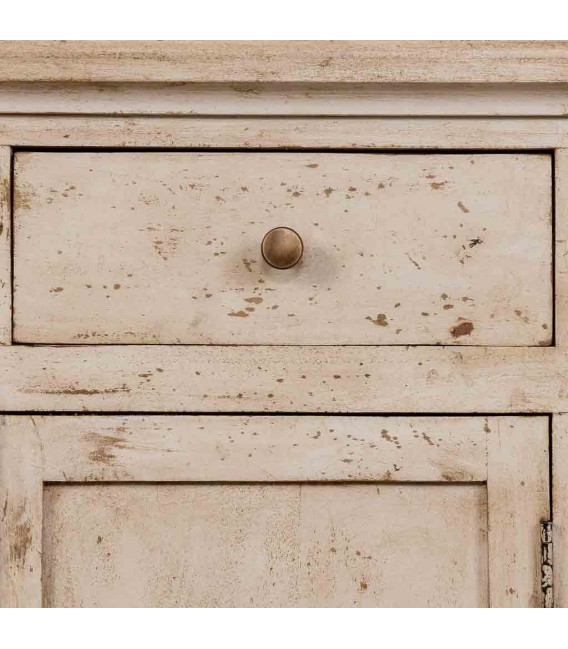 Aparador de madera maciza de mango beige decapado estilo boho 7