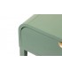 Mesita de noche madera verde salvia con cajón y tirador dorado 4