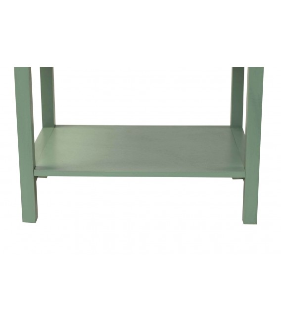 Mesita de noche madera verde salvia con cajón y tirador dorado 5