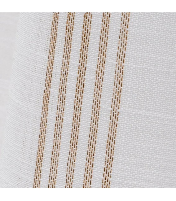 Set 2 visillos semitransparentes blancos rayas marrón para barra 2