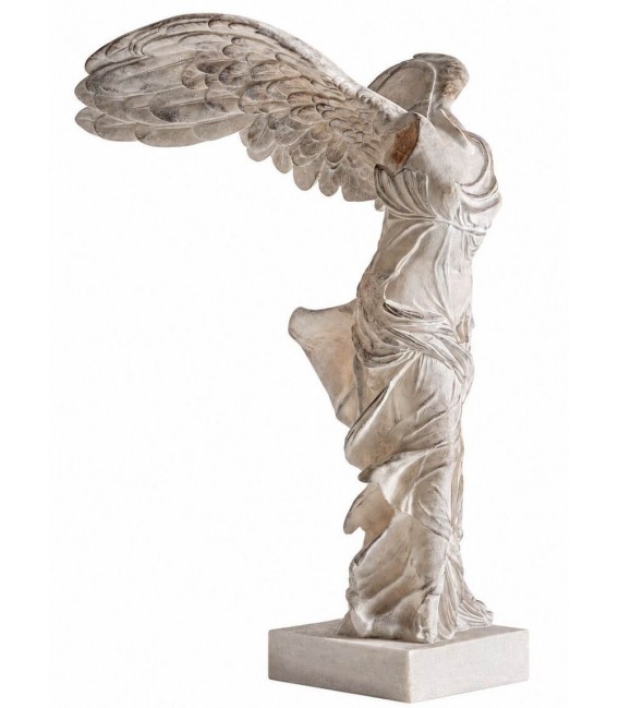 Figura decorativa grande Victoria Alada de Samotracia en resina marfil