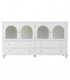 Aparador blanco lacado con puertas de cristal estilo romántico